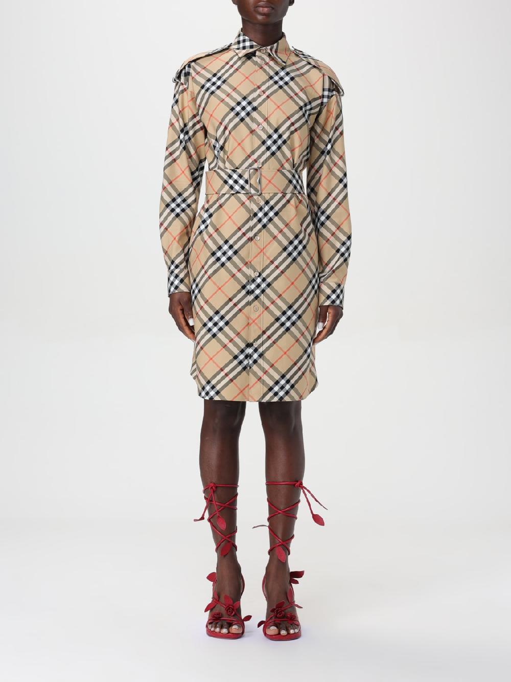 Giglio Abito di cotone check Burberry Prezzo di fabbrica