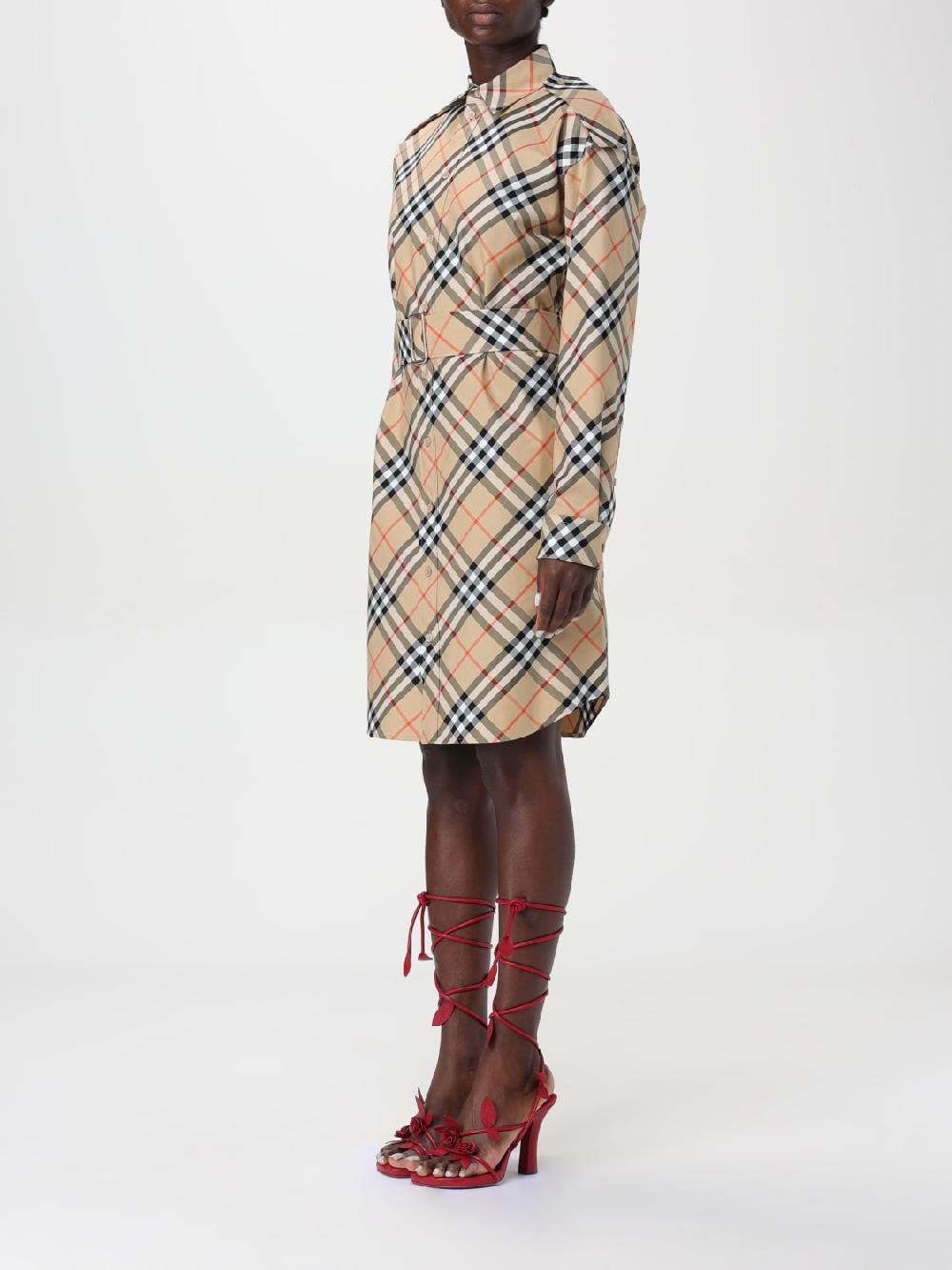 Giglio Abito di cotone check Burberry Prezzo di fabbrica