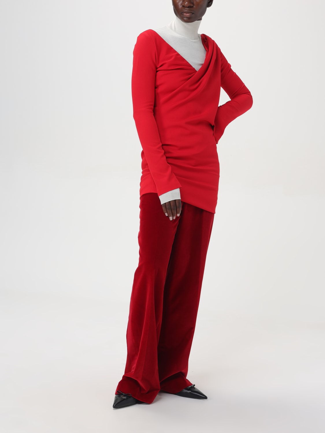 Giglio Abito a v drappeggiato Jw Anderson Cyber Monday